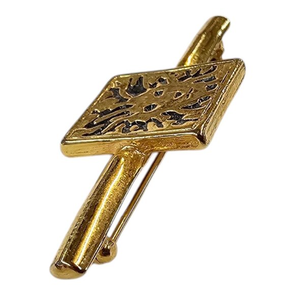 Anne Klein Lapel Bar Pin Iconic Lion Head Logo Vintage 1970s Gold Tone Tie Hat - Picture 7 of 8